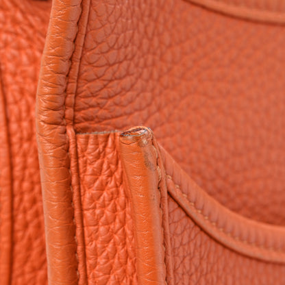 Hermes Taurillon Clemence Evelyne III PM Orange 11 of 12