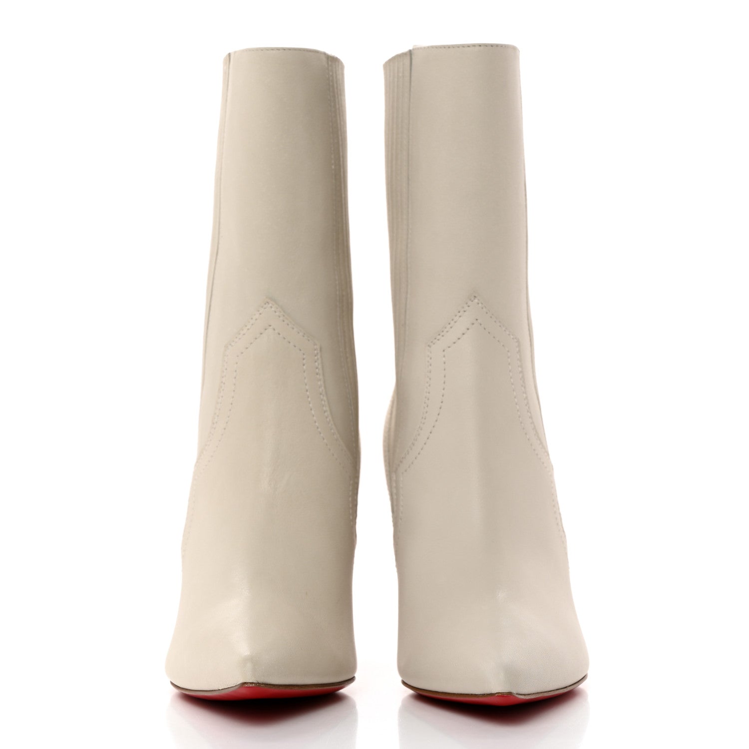 Christian Louboutin Calfskin Santigag 85 Ankle Boots 37 White 2 of 8