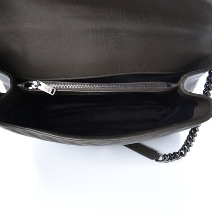 Saint Laurent Sheepskin Matelasse Chevron Monogram Large College Satchel Dark Anthracite 5 of 10