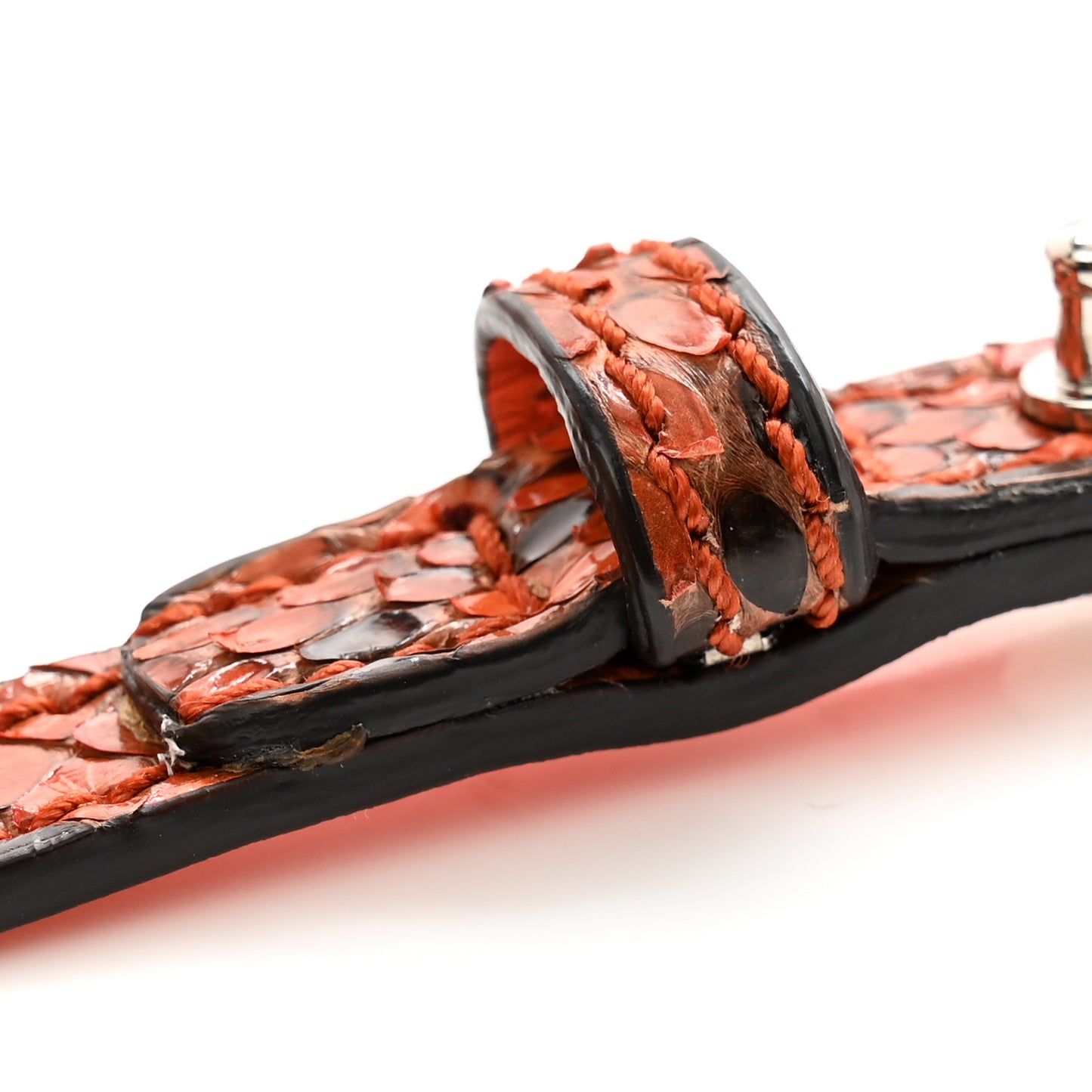 Grand Prix Snakeskin Jackie Convertible Shoulder Bag Orange