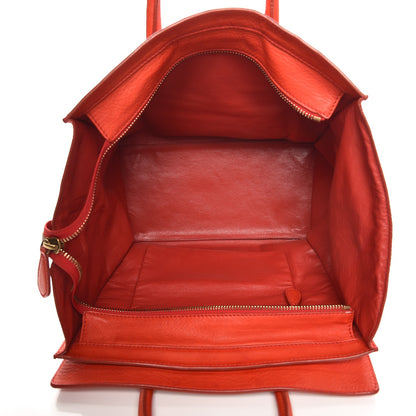 Celine Drummed Calfskin Mini Luggage Vermillion 5 of 15