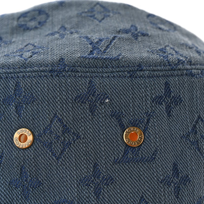 Louis Vuitton Monogram Denim Reversible Bucket Hat M Blue 16 of 16
