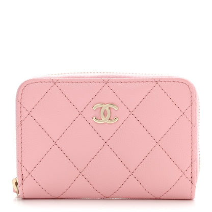 Chanel Caviar Quilted Zip Coin Purse Light Pink 1 of 9