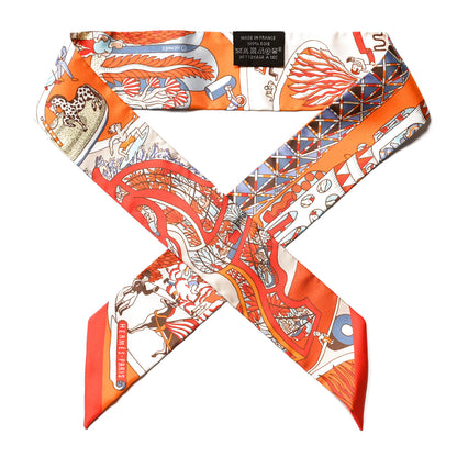 Hermes Silk Exposition Universelle Twilly Orange Ciel Brique 1 of 4