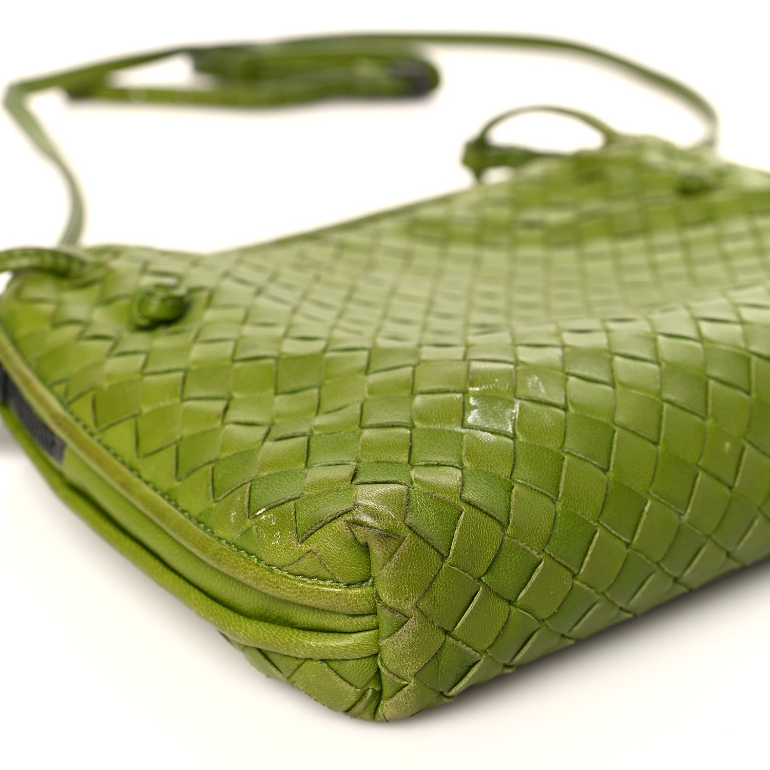 Bottega Veneta Nappa Intrecciato Nodini Crossbody Messenger Green 9 of 13
