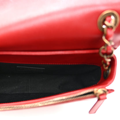 Chanel Shiny Calfskin Goatskin Quilted Small Coco Curve Messenger Flap Red 5 of 10