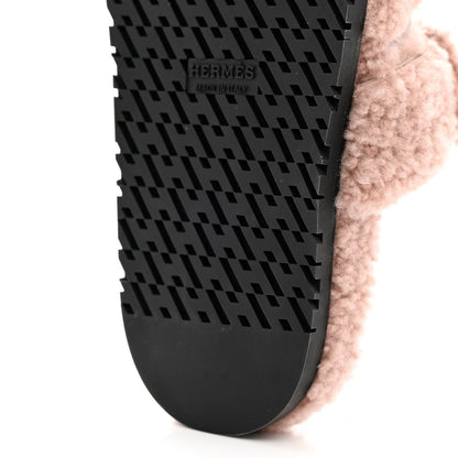 Hermes Woolskin Womens Chypre Sandals 35.5 Bois De Santal 10 of 12