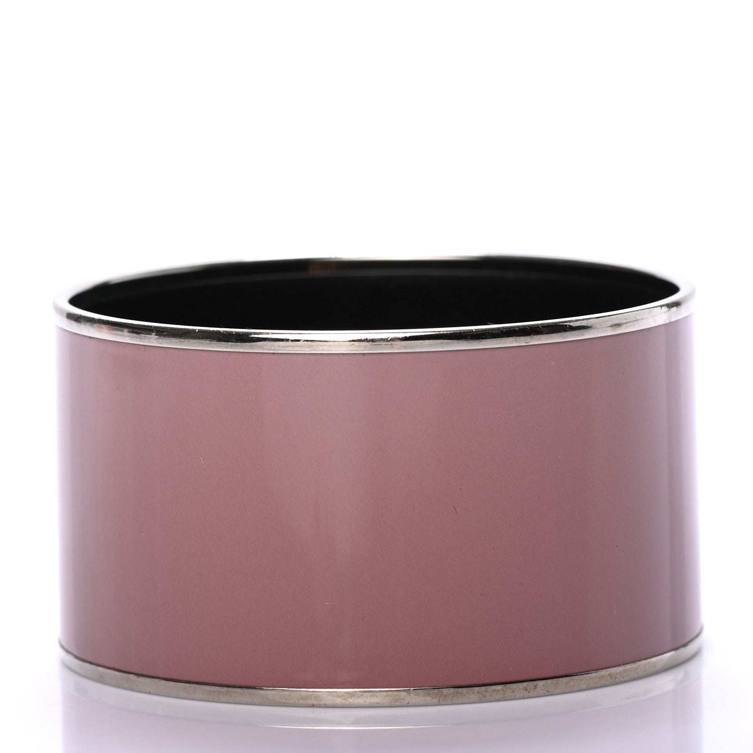 Hermes Enamel Printed Extra Wide Caleche Bracelet 62 Bois De Rose 3 of 5