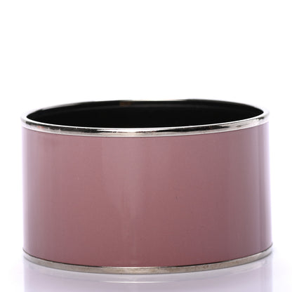 Hermes Enamel Printed Extra Wide Caleche Bracelet 62 Bois De Rose 3 of 5