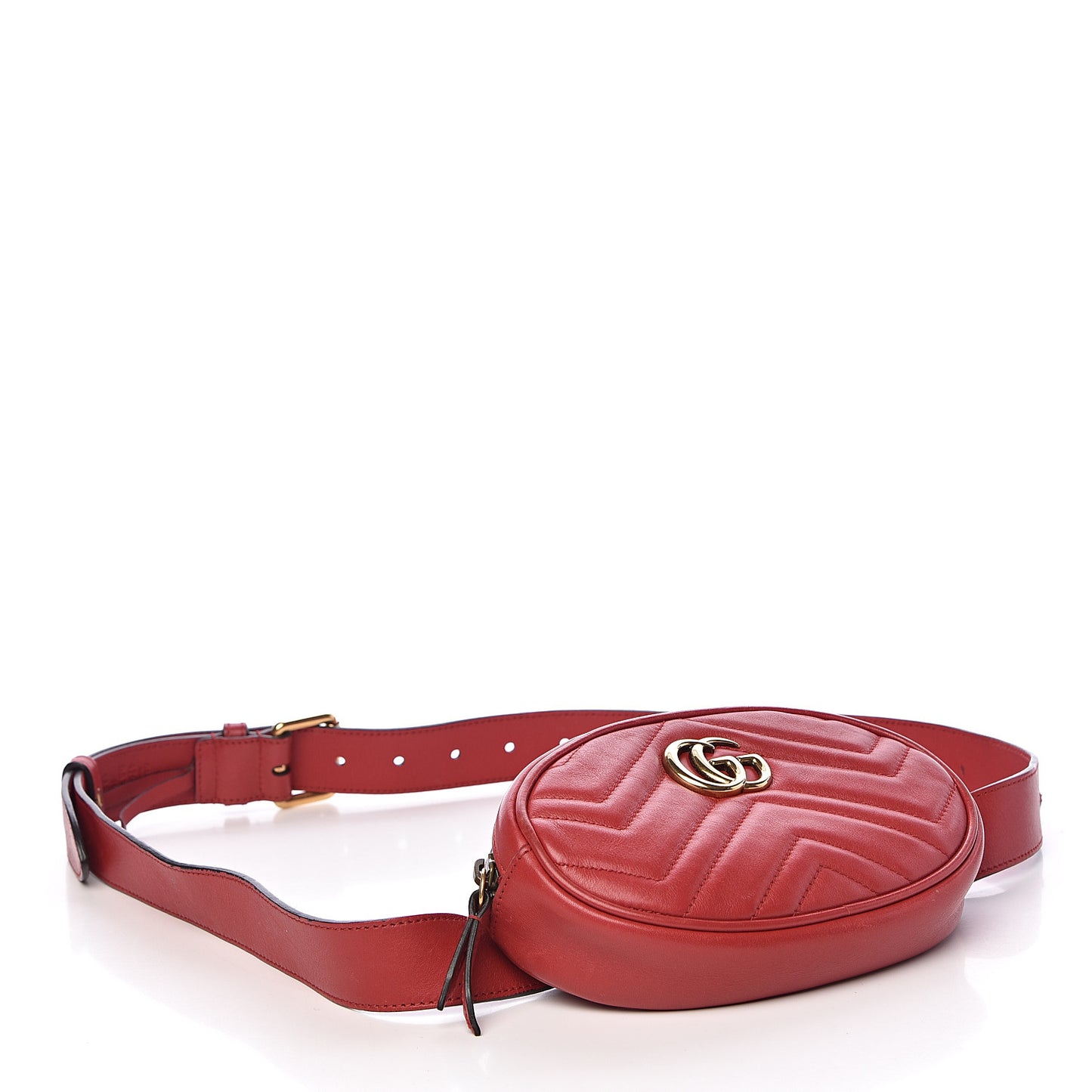 Calfskin Matelasse GG Marmont Belt Bag 105 42 Hibiscus Red