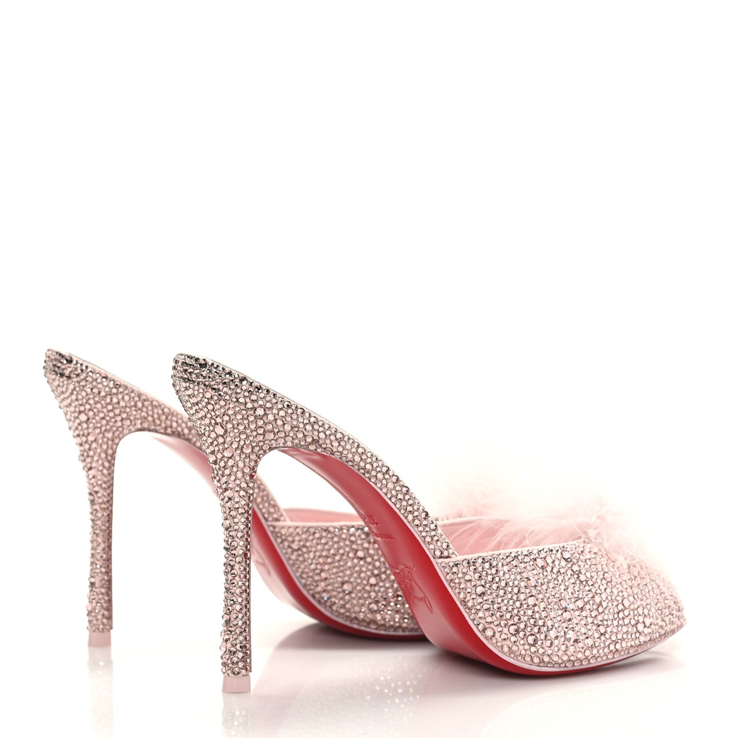 Suede Crystal Strass Plume Pin Up 100 37.5 Vintage Rose