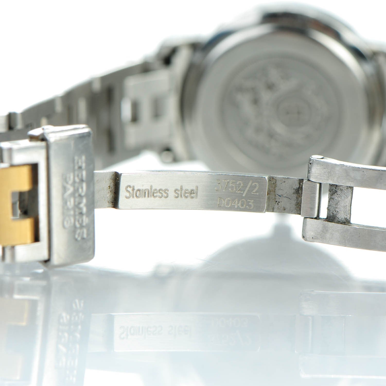 Hermes Stainless Steel 24mm Clipper Quartz Watch Gold 9 of 10