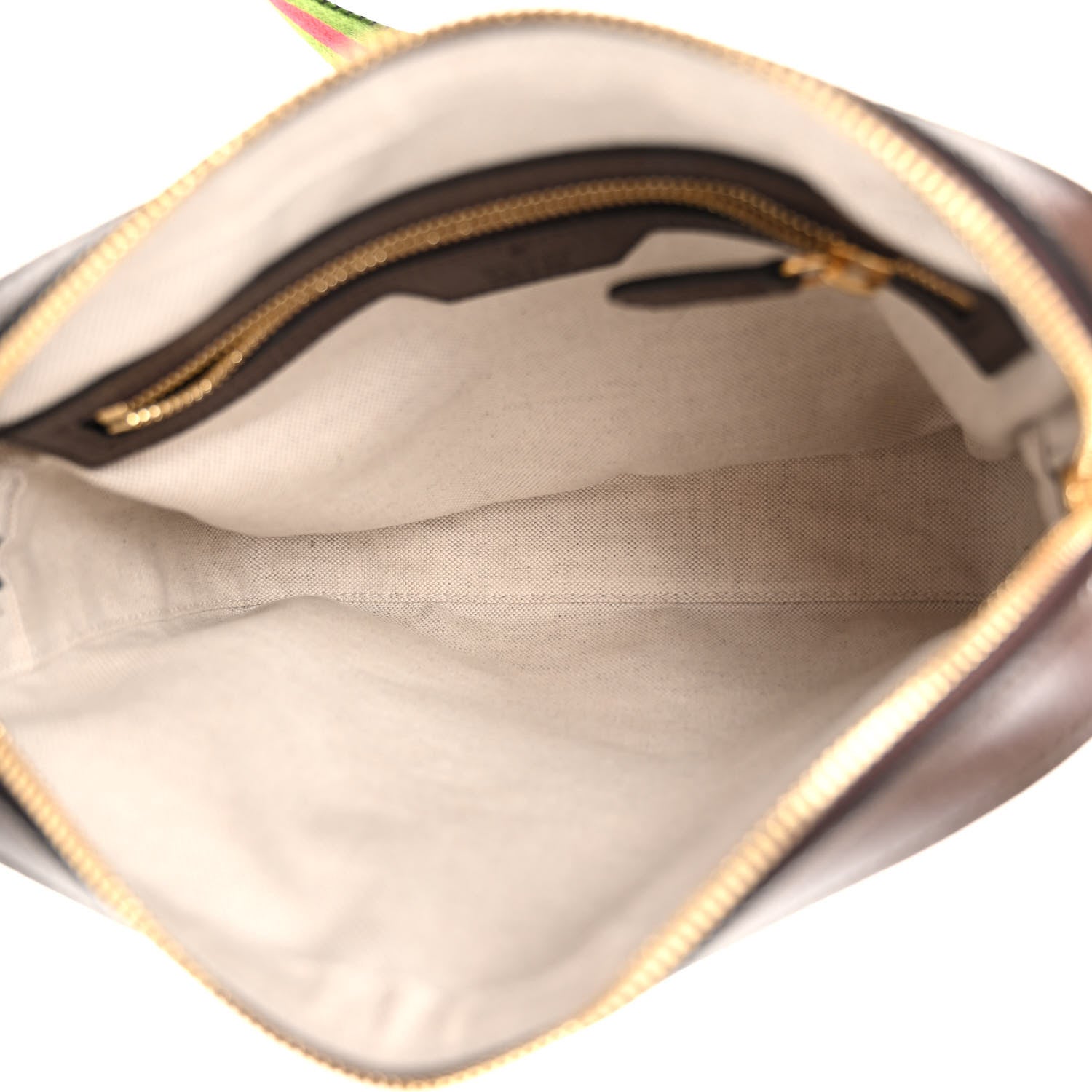 Gucci Monogram Jumbo GG Textured Dollar Calfskin Web Messenger Shoulder Bag Camel Ebony New Acero 5 of 9