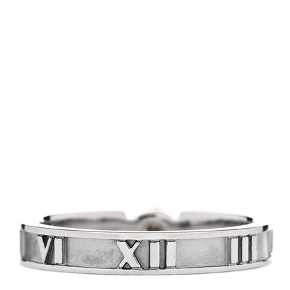 Tiffany 18K White Gold Diamond Atlas Solitaire Band Ring 49 5 3 of 4