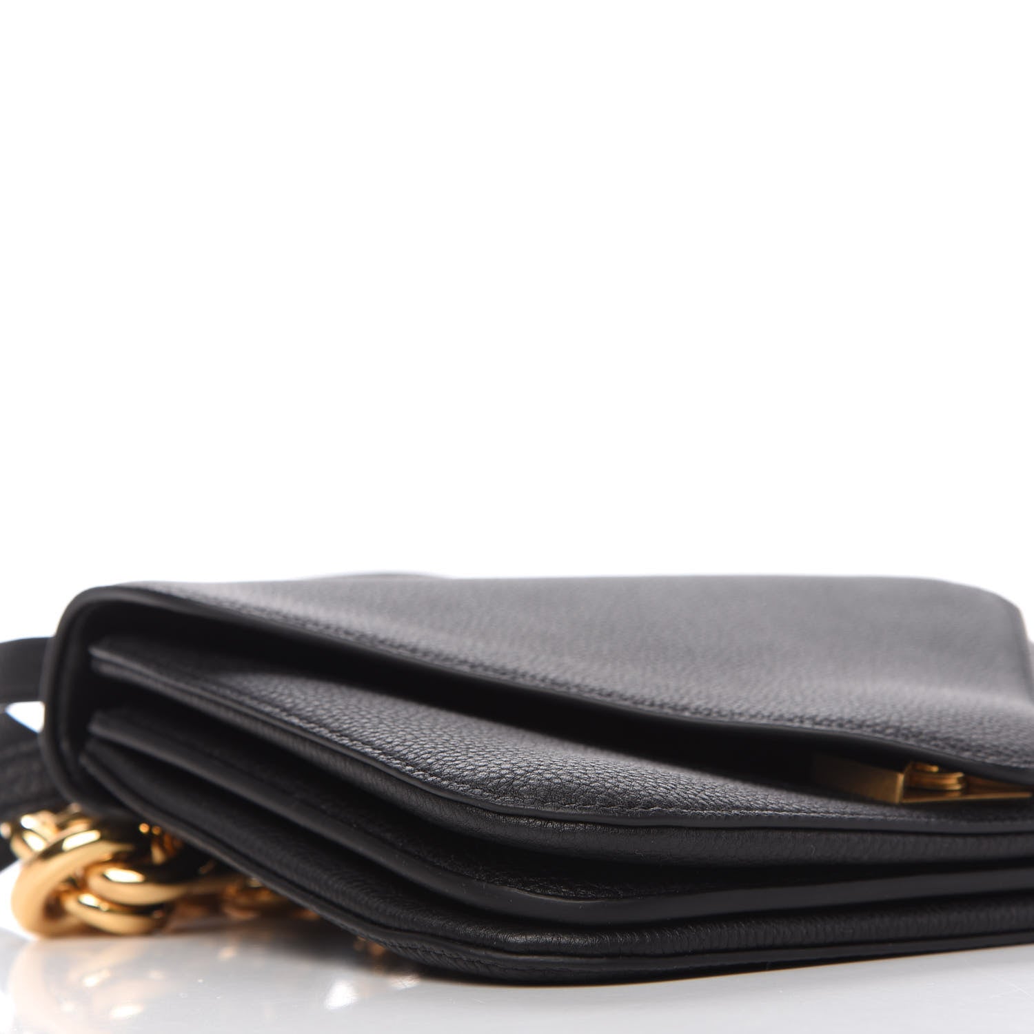 Bottega Veneta Calfskin Mount Envelope Bag Black 6 of 8