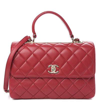 Chanel Lambskin Quilted Medium Trendy CC Flap Dual Handle Bag Red 1 of 9