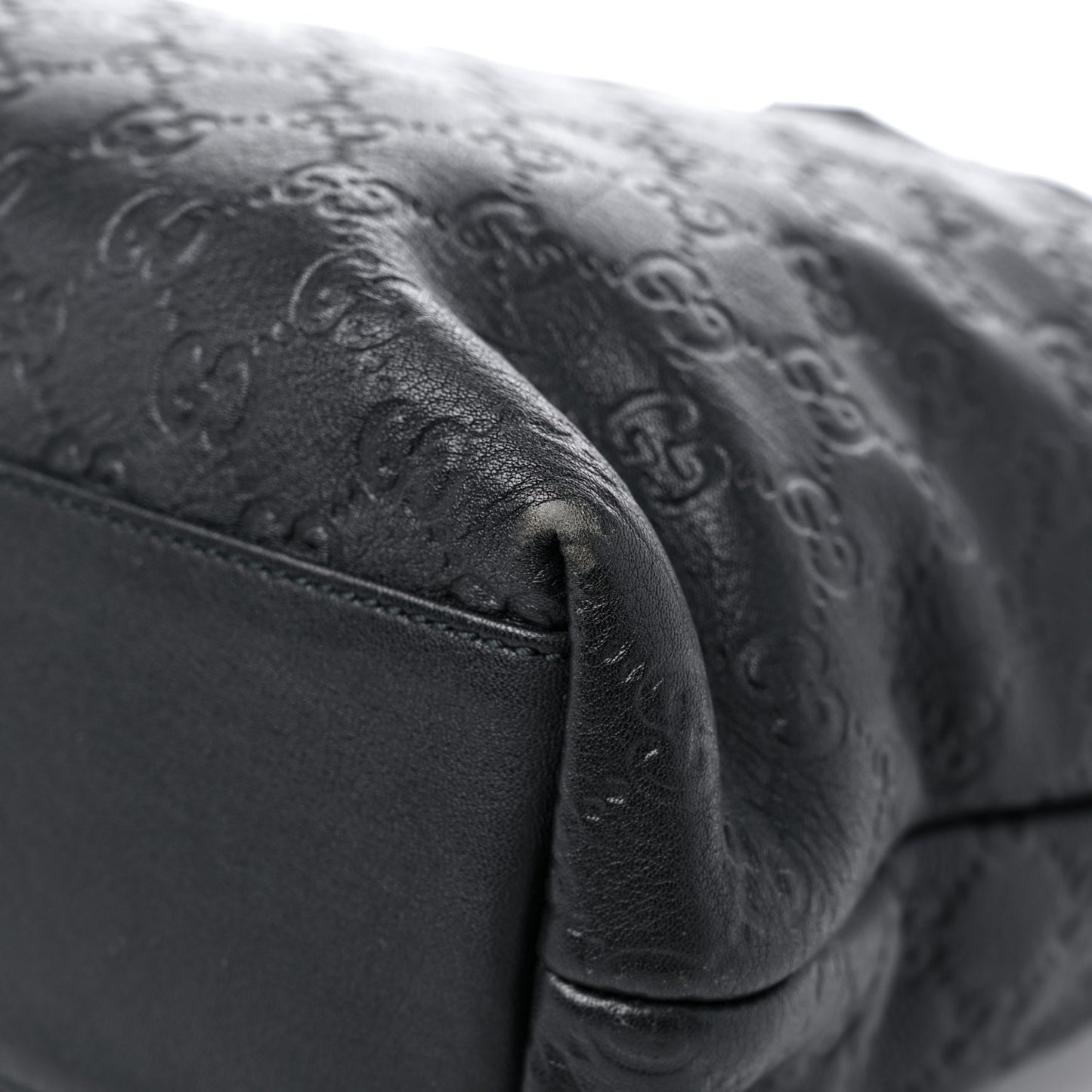 Guccissima Medium Zippered Shopping Tote Black