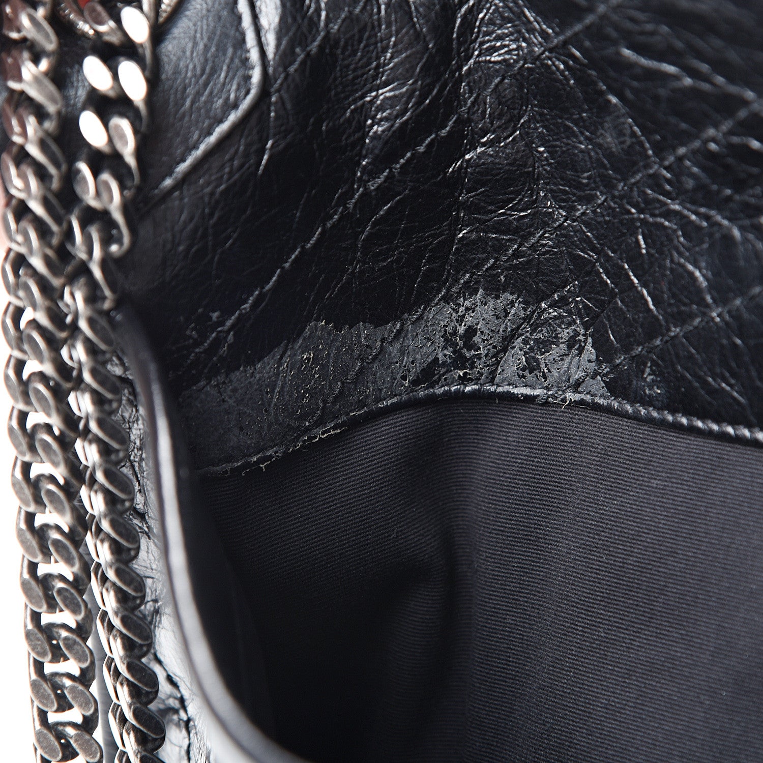 Saint Laurent Crinkled Calfskin Matelasse Monogram Large Niki Chain Satchel Black 10 of 10