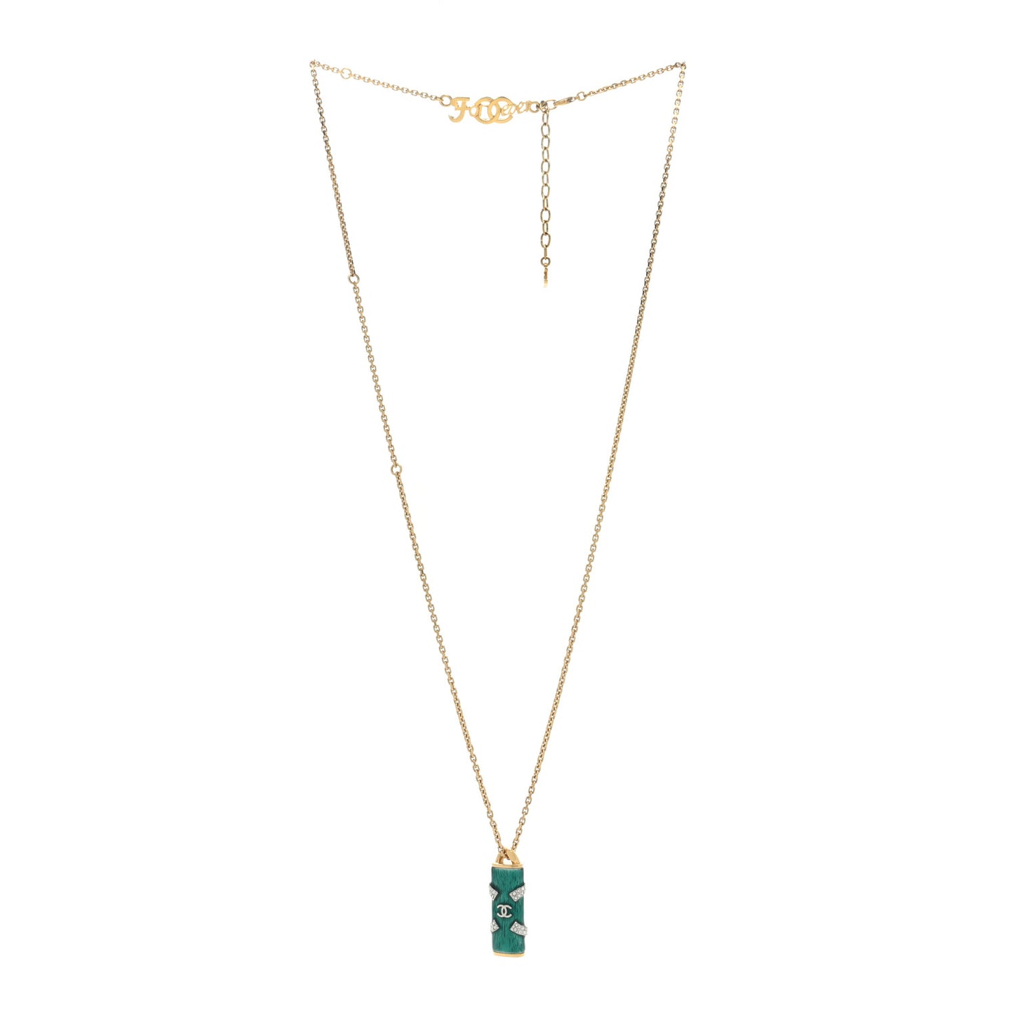 Crystal CC Forever CC Long Necklace Gold Green