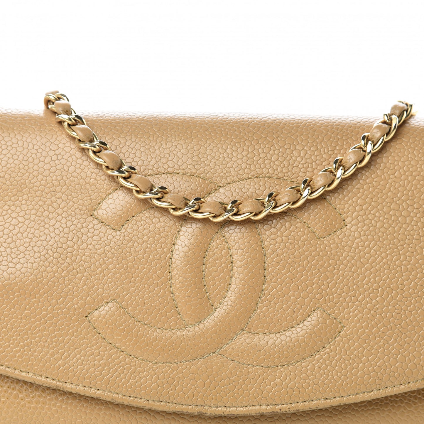 Caviar Timeless CC Wallet On Chain WOC Beige
