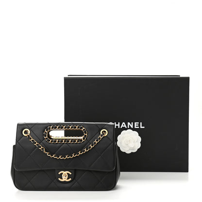 Chanel Lambskin Small A Real Catch Flap Bag Black 11 of 12