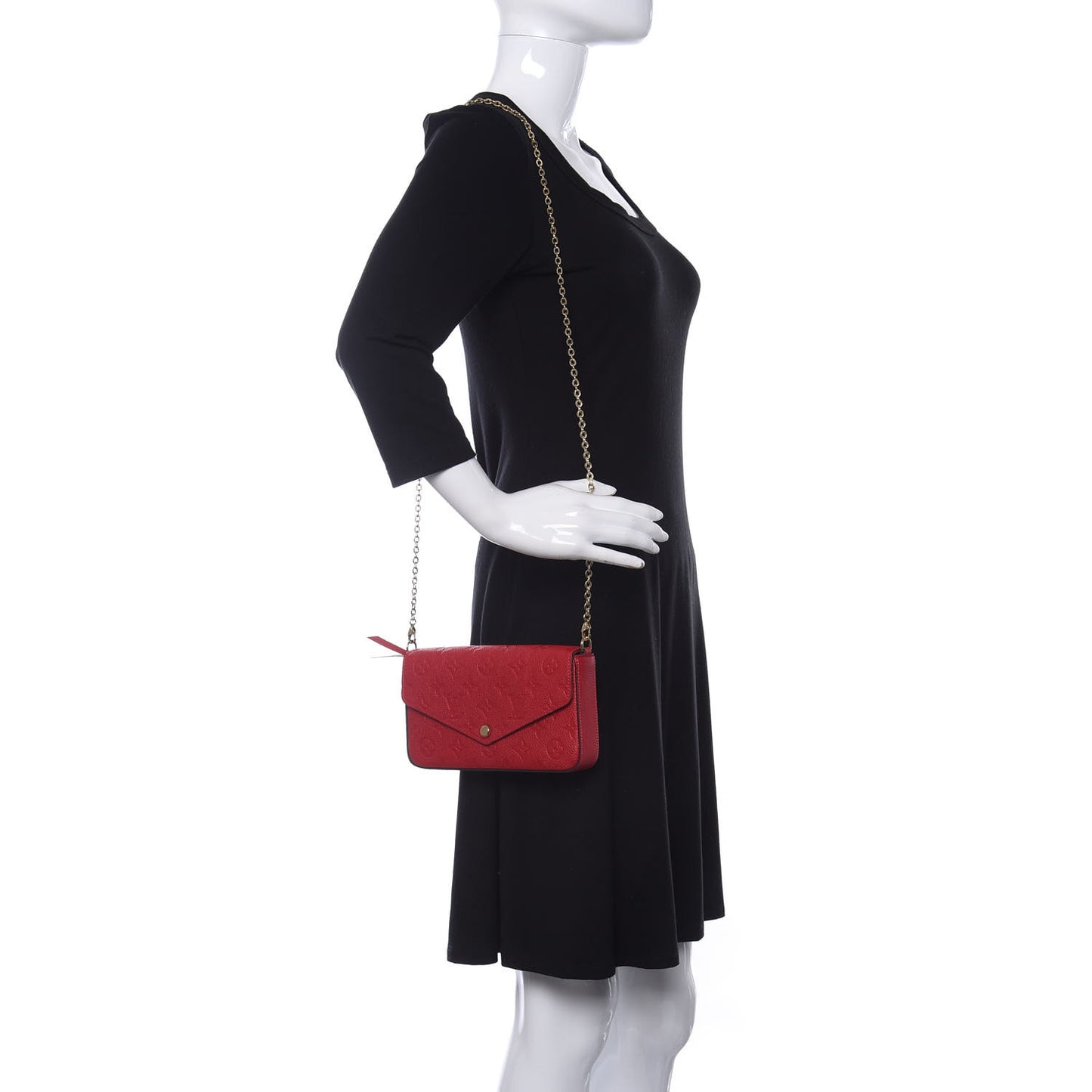 Empreinte Pochette Felicie Chain Wallet Scarlet