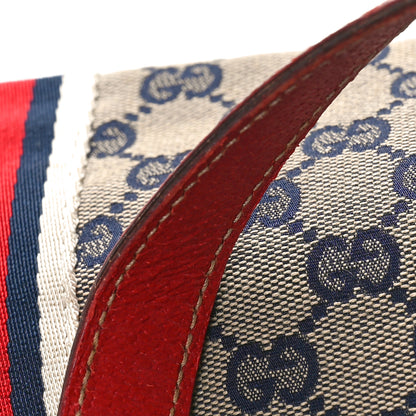 Gucci Monogram Medium Jolicoeur Tote Navy Red 11 of 14