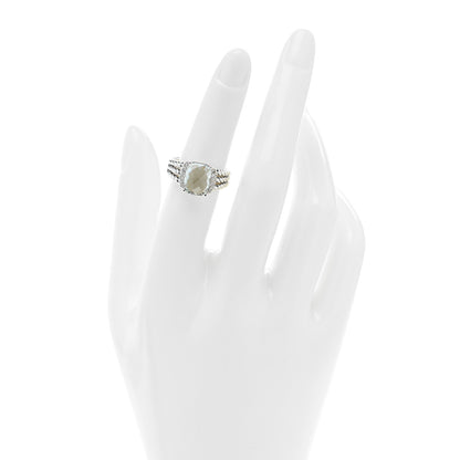 David Yurman Sterling Silver Diamond Prasiolite 10mm Petite Wheaton Ring 51 5.75 2 of 4