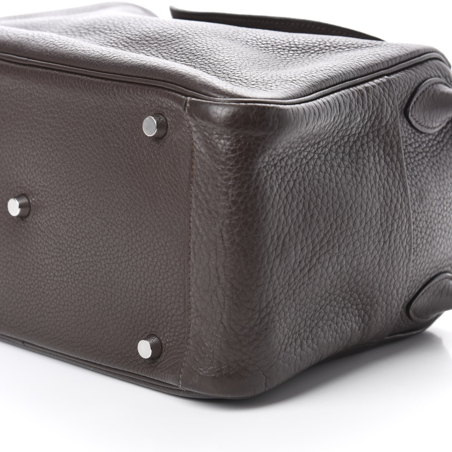 Hermes Taurillon Clemence Lindy 30 Chocolate 7 of 10