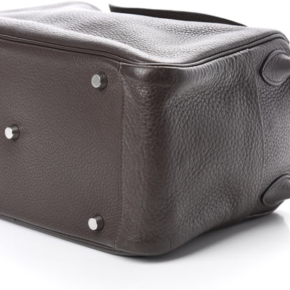 Hermes Taurillon Clemence Lindy 30 Chocolate 7 of 10