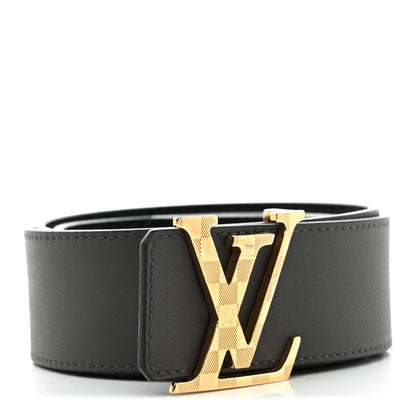 Louis Vuitton Calfskin 40mm Damier LV Initiales Reversible Belt 95 38 Gray Black 2 of 8
