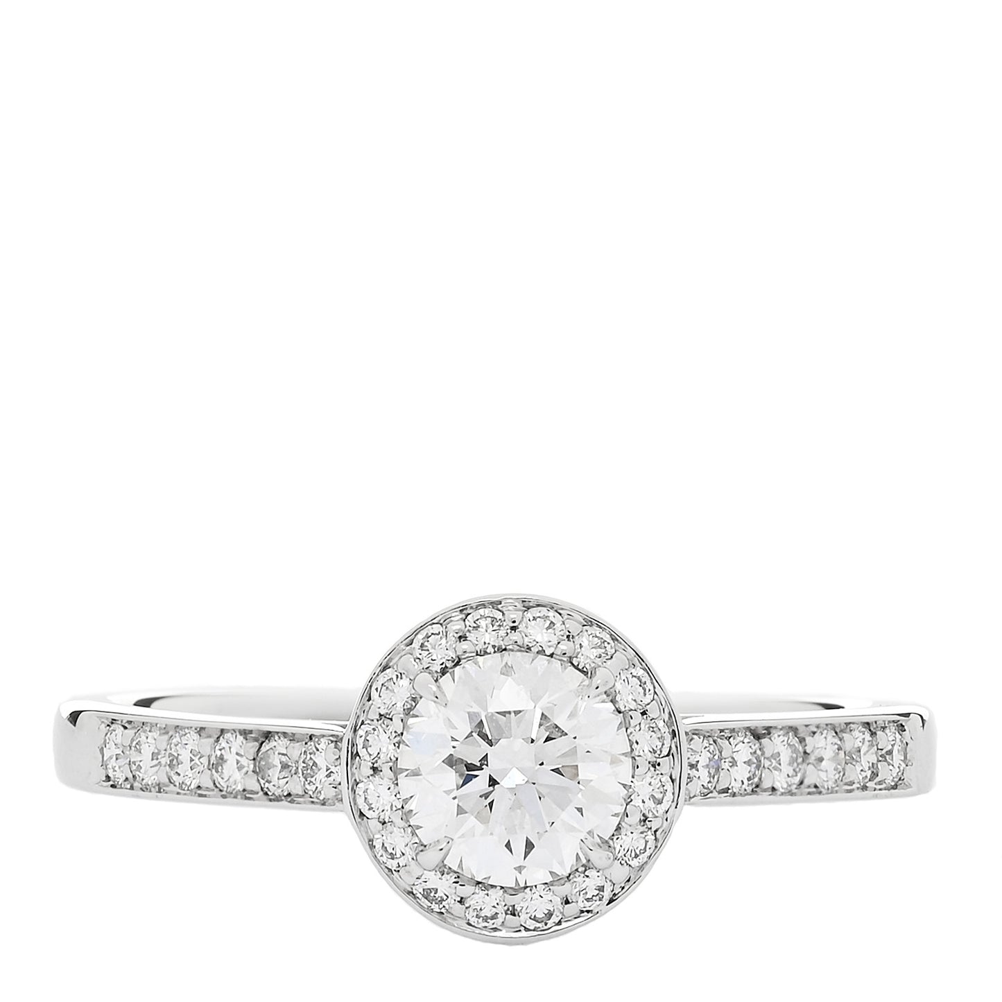 Platinum Diamond .55ct Soleste Round Brilliant Engagement Ring 53 6.5