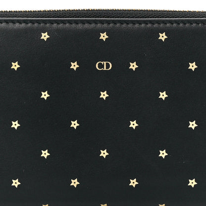 Christian Dior Calfskin Stars Voyageur Zip Around Wallet Black 8 of 13