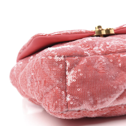 Chanel Sequin Quilted Medium 19 Flap Coral 6 of 10