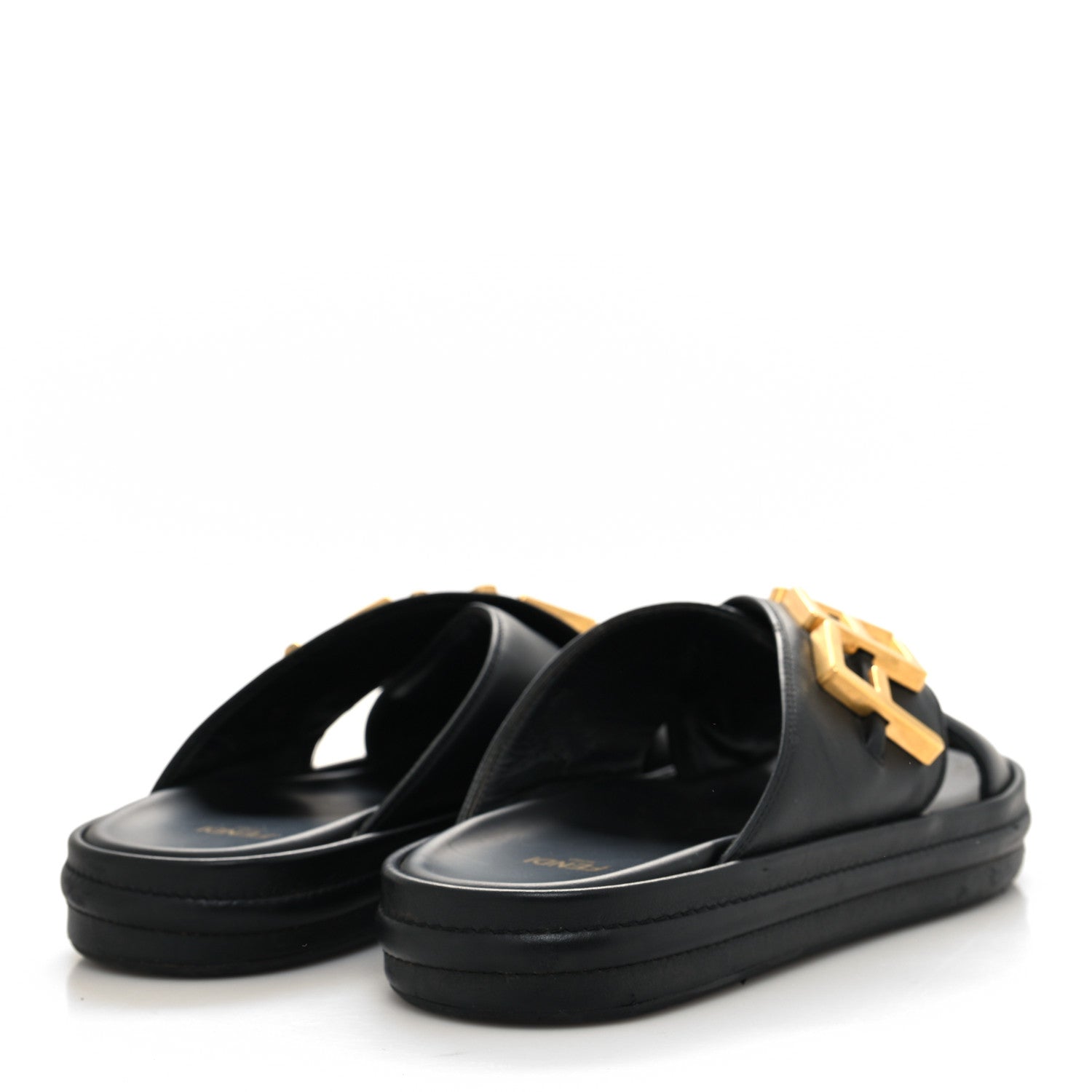 Fendi Vitello Womens Fendigraphy Slide Sandals 38.5 Black 4 of 10