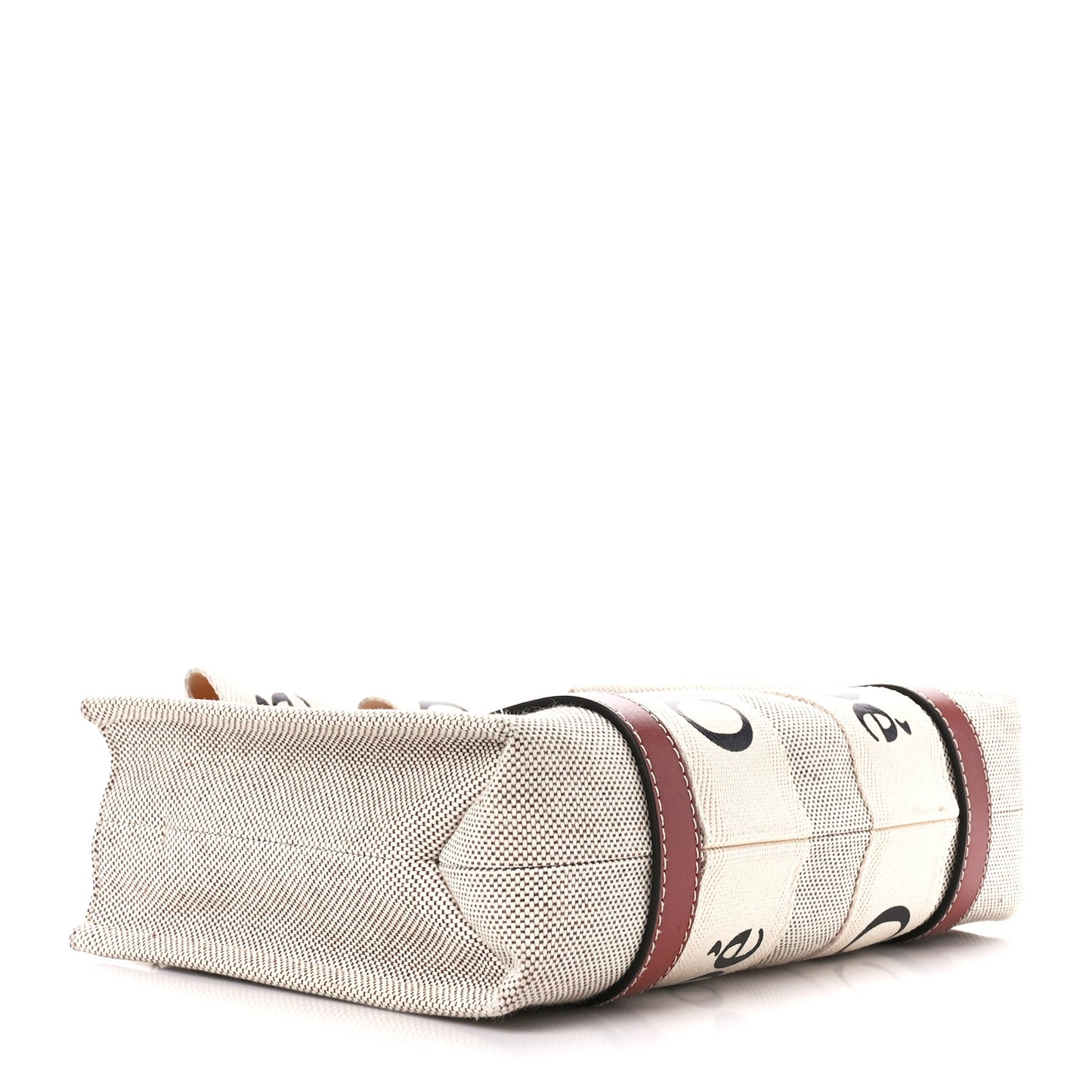 Cotton Calfskin Small Woody Ribbon Tote With Strap White Brown