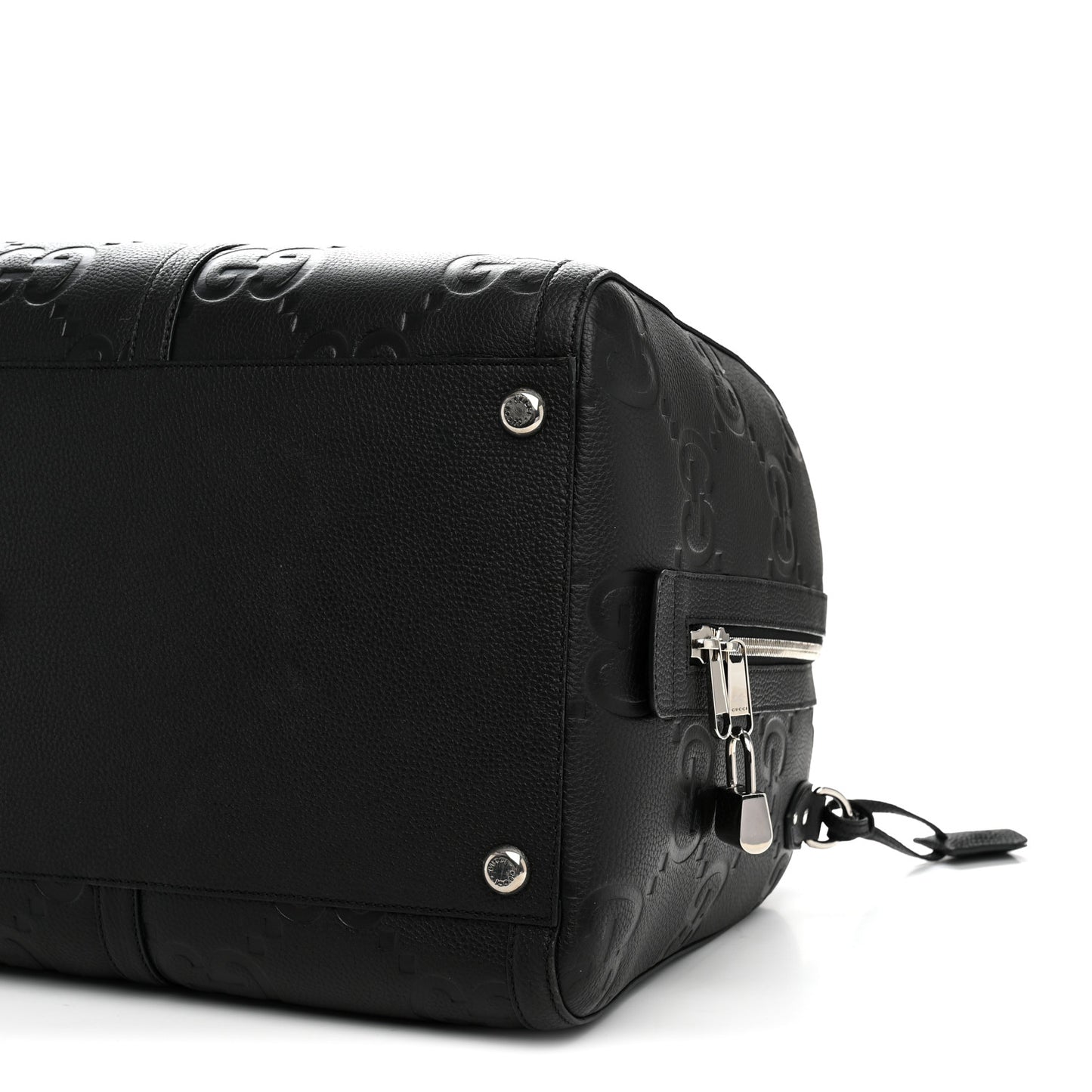 Piuma Calfskin Jumbo GG Embossed Large Duffle Bag Black
