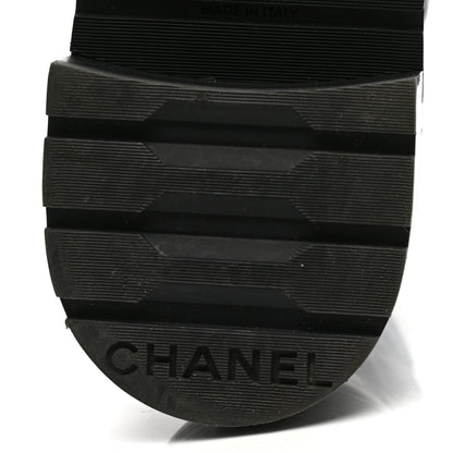 Chanel Shiny Calfskin Quilted Lace Up Combat Boots 40.5 Black 6 of 9