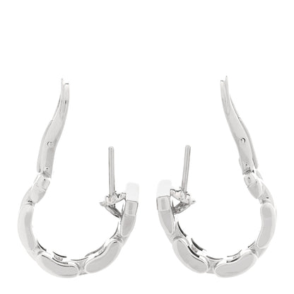 Cartier 18K White Gold Diamond Panthere Maillon Earrings 3 of 5