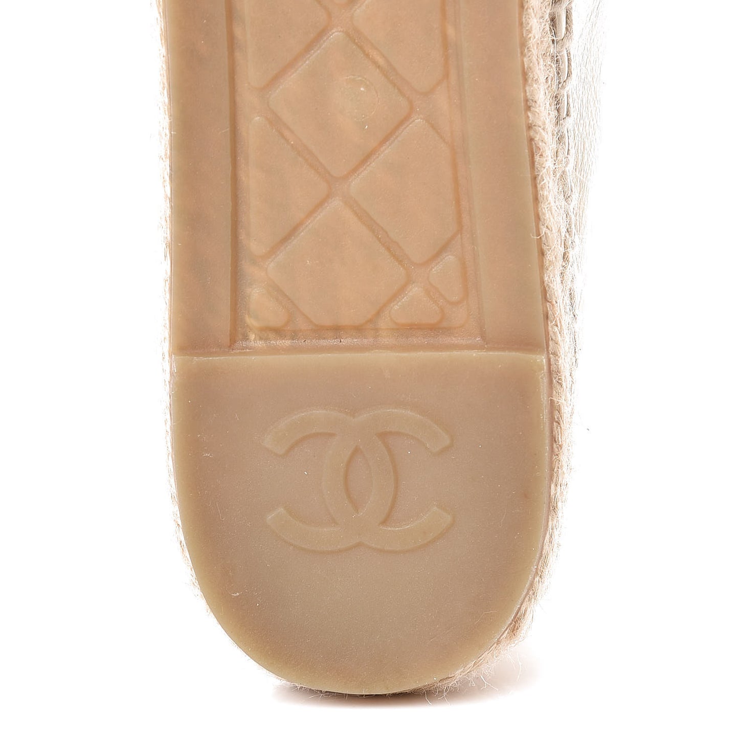 Iridescent Goatskin CC Espadrilles 40 Ivory Black