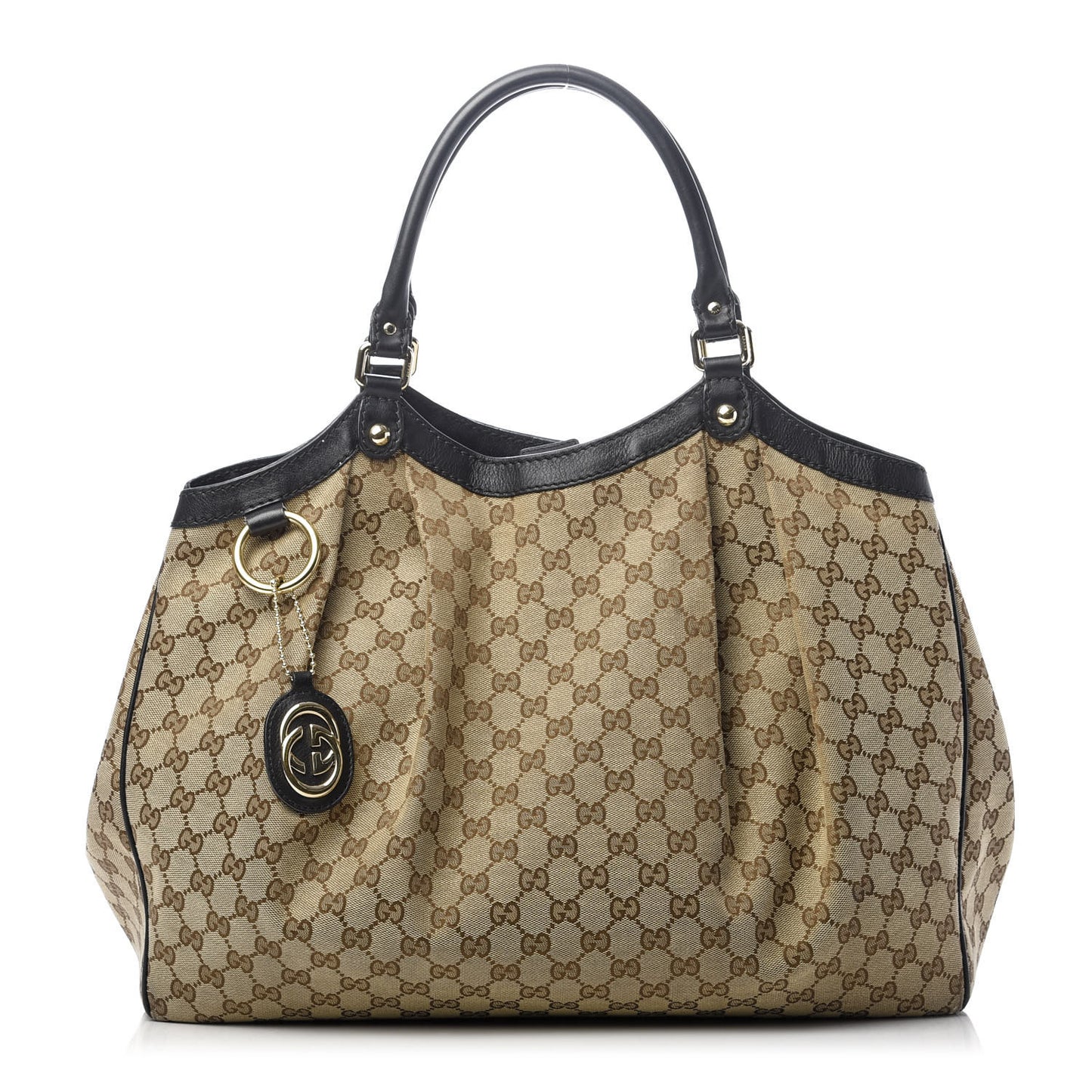 Monogram Large Sukey Tote Beige Ebony Black