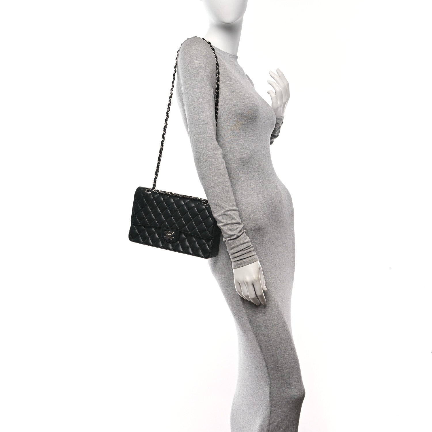 Chanel Lambskin Quilted Medium Double Flap Black 2 of 10