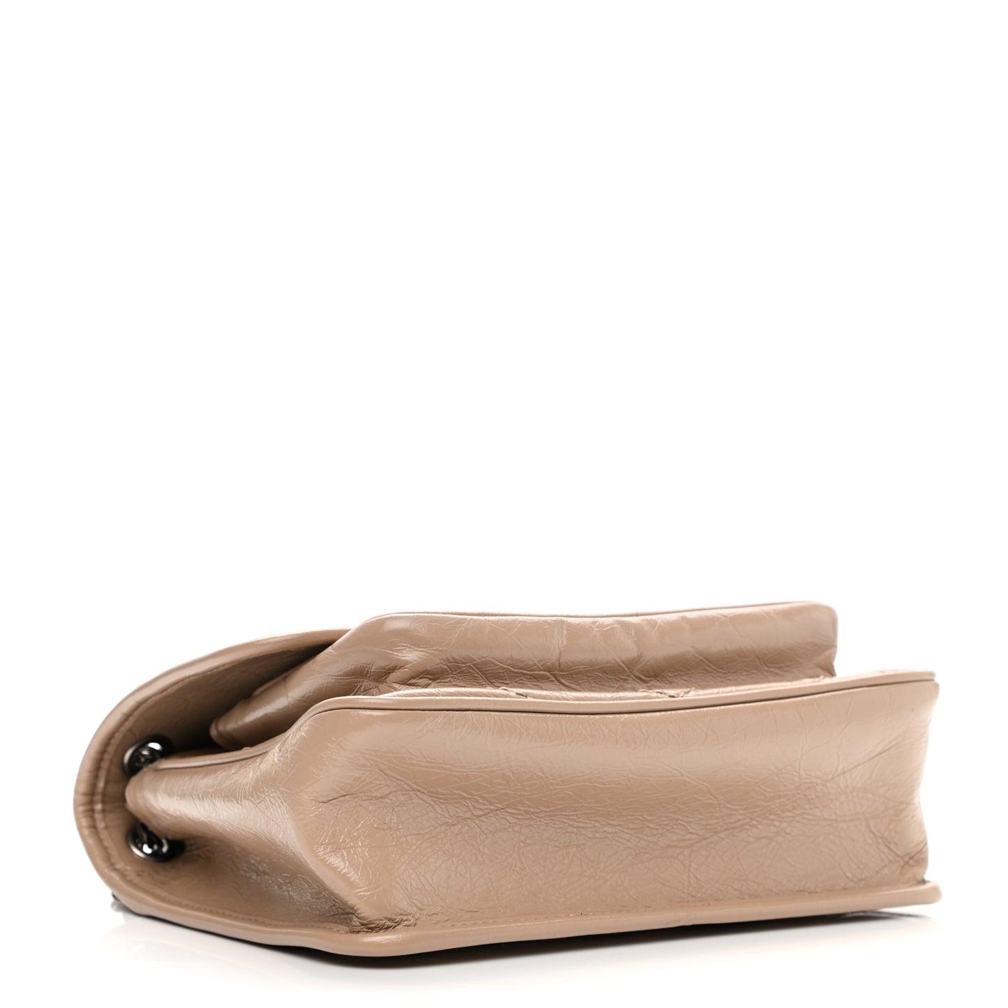 Crinkled Calfskin Matelasse Monogram Baby Niki Chain Satchel Light Taupe