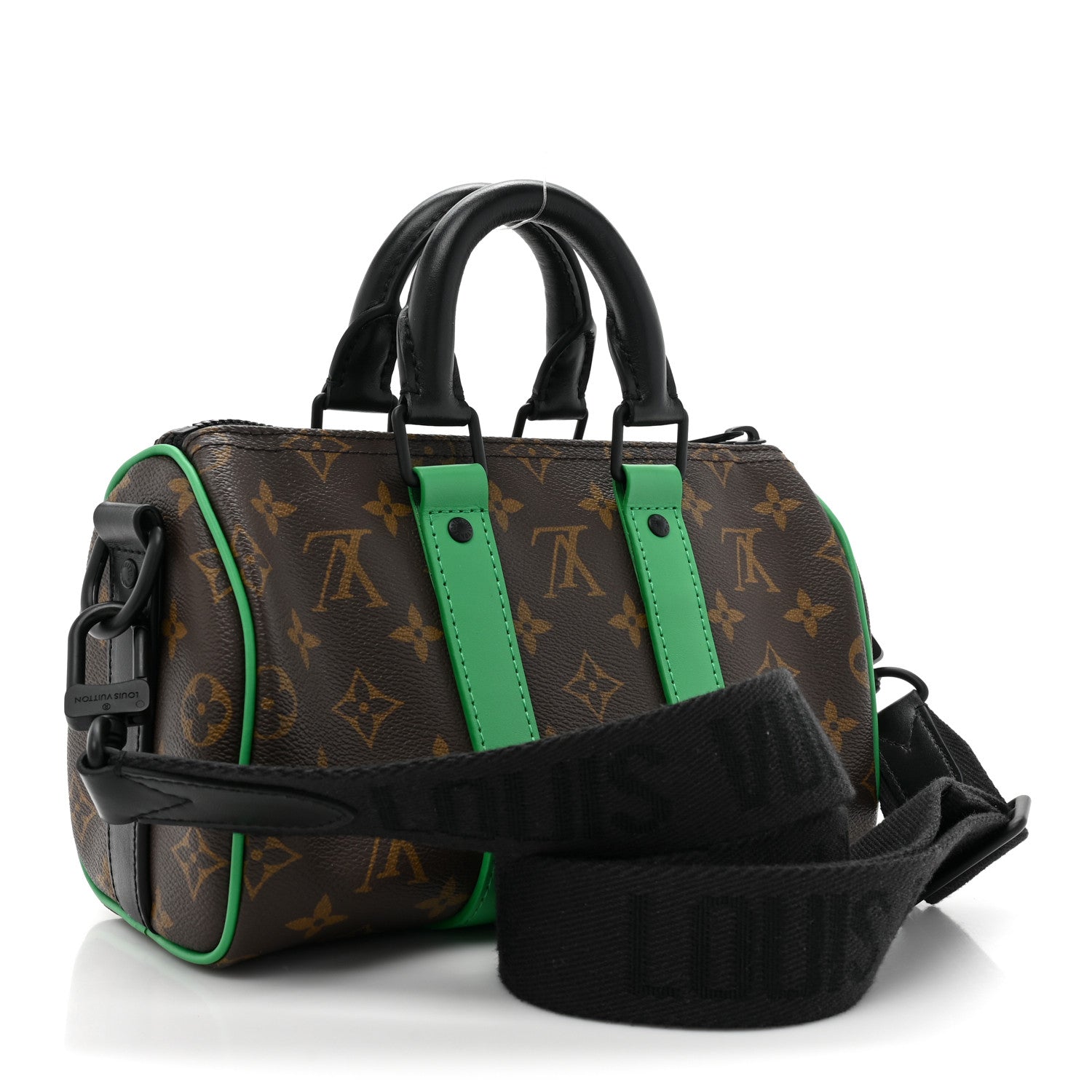 Louis Vuitton Monogram Macassar Keepall Bandouliere 25 Minty Green 3 of 9