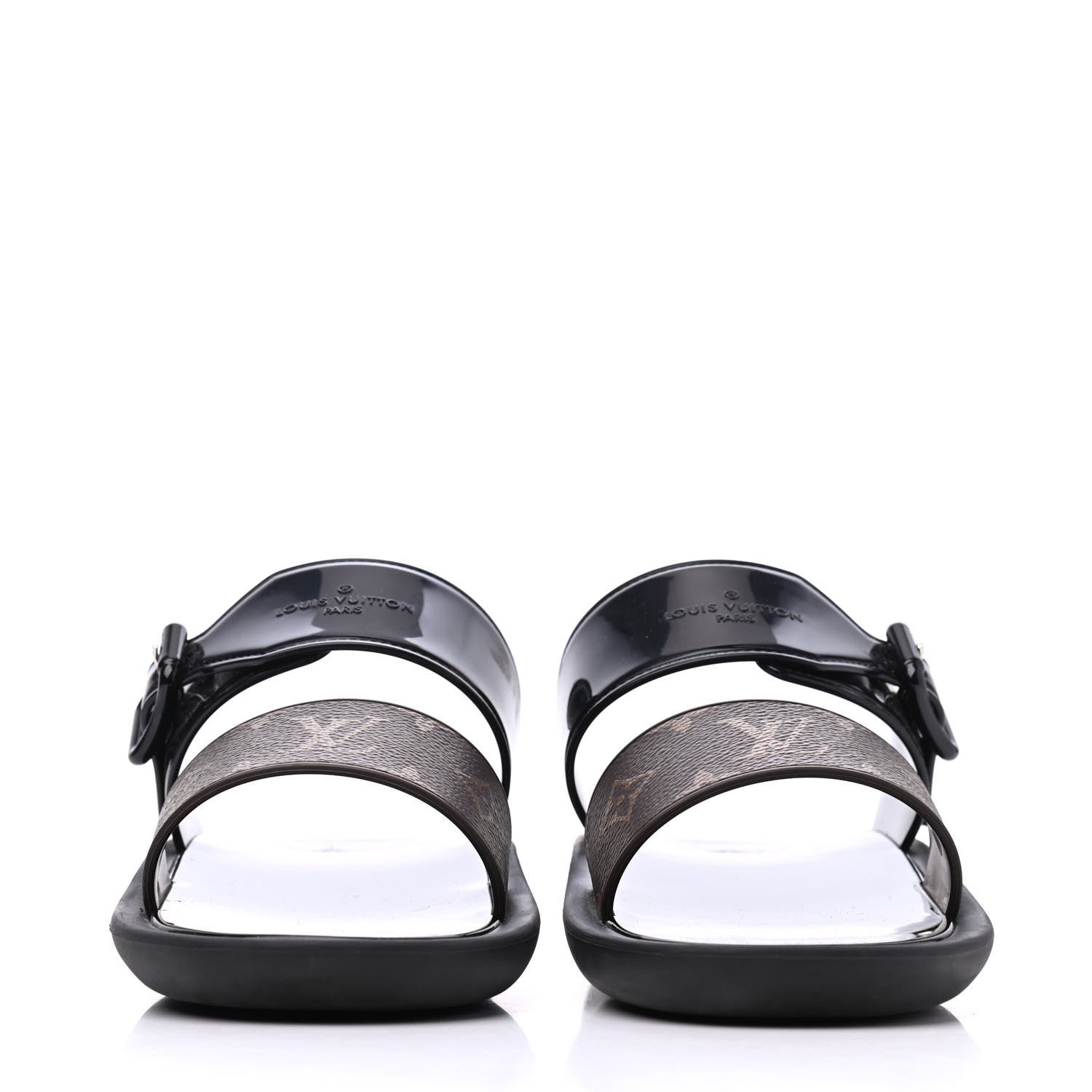 Louis Vuitton Monogram Sunbath Flat Mule Sandals 38 Black 2 of 14