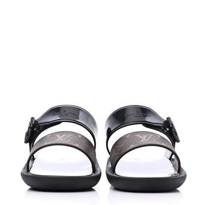 Louis Vuitton Monogram Sunbath Flat Mule Sandals 38 Black 2 of 14
