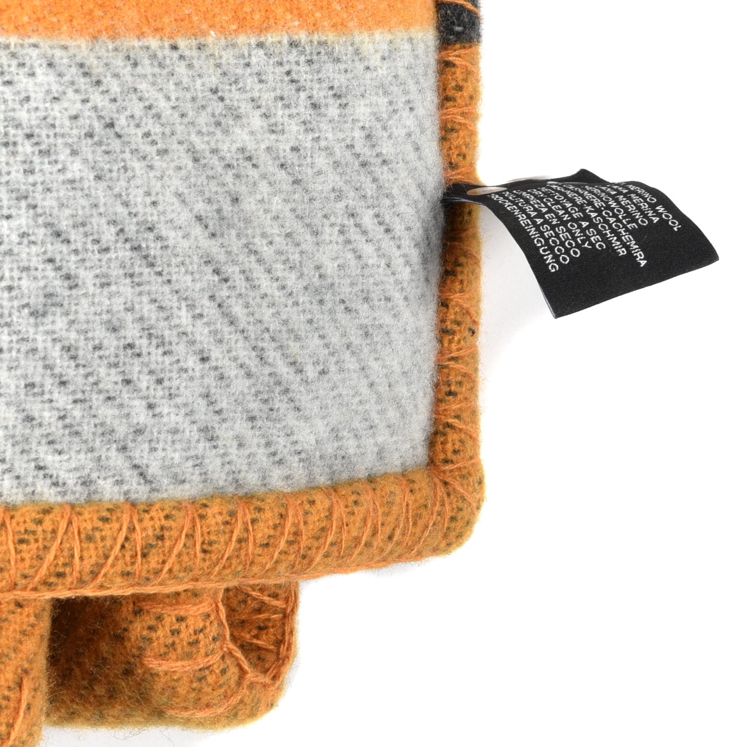 Hermes Wool Cashmere Brandebourgs Blanket Ambre Anthracite 5 of 9