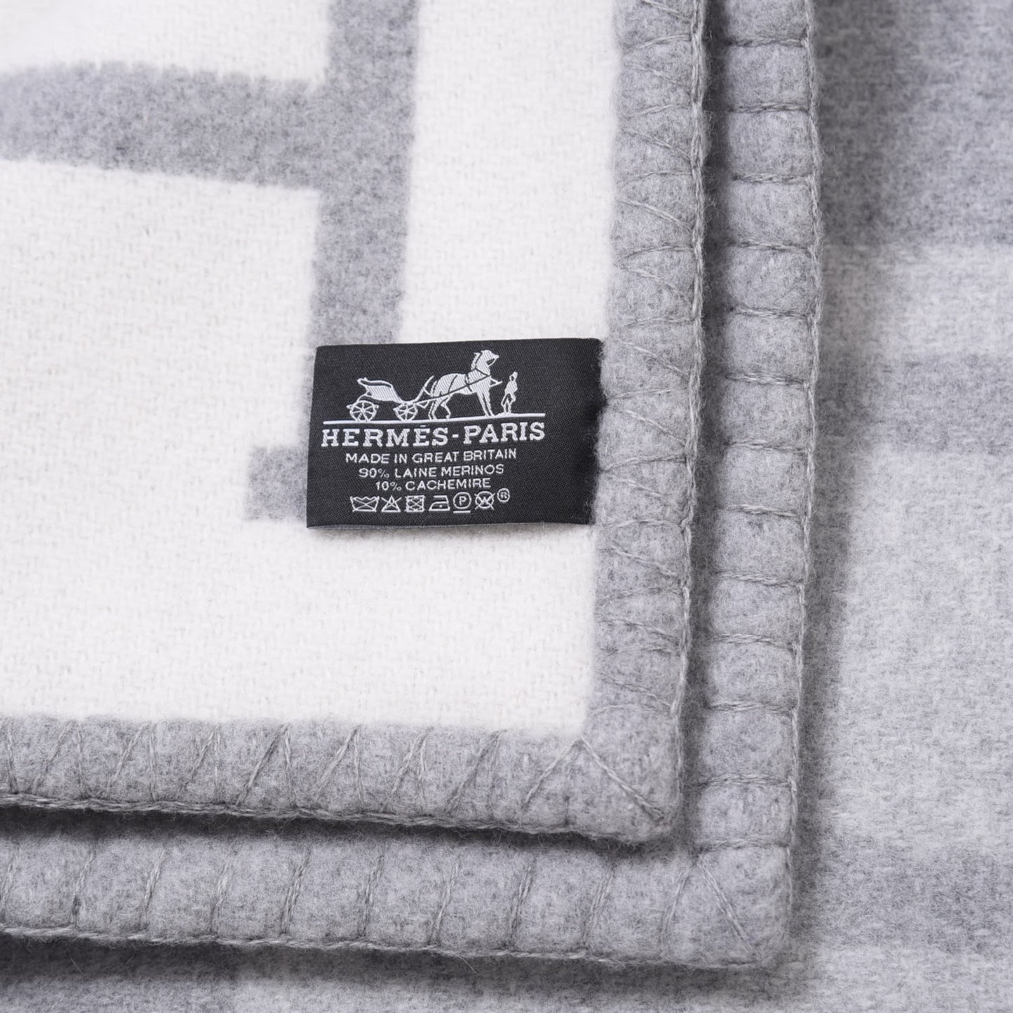 Wool Cashmere Avalon III Blanket Ecru Gris Clair