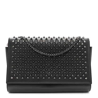 Christian Louboutin Calfskin Patent Spikes Paloma Clutch Black 1 of 10