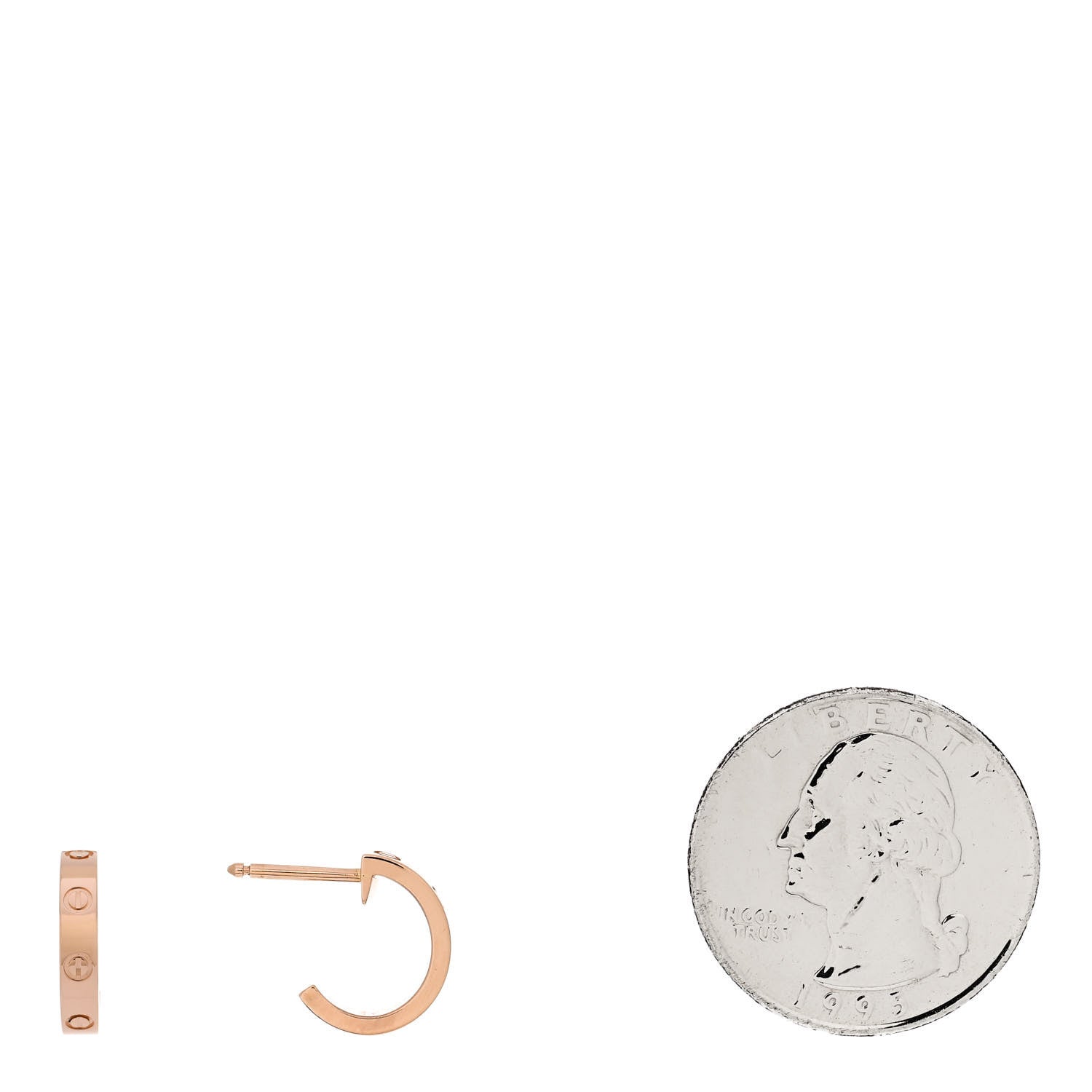 Cartier 18K Pink Gold Small LOVE Hoop Earrings 2 of 4